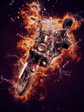 Motosiklet görüntüleme rengi izole edilmiş sanat antika retro