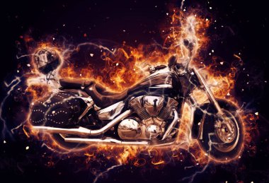 Motosiklet görüntüleme rengi izole edilmiş sanat antika retro