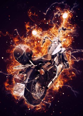 Motosiklet görüntüleme rengi izole edilmiş sanat antika retro