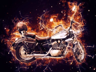 Motosiklet görüntüleme rengi izole edilmiş sanat antika retro