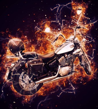 Motosiklet görüntüleme rengi izole edilmiş sanat antika retro