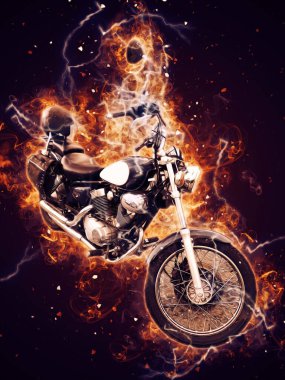 Motosiklet görüntüleme rengi izole edilmiş sanat antika retro