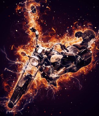 Motosiklet görüntüleme rengi izole edilmiş sanat antika retro