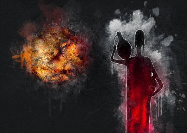 Afrikalı etnik retro-klasik illüstrasyon