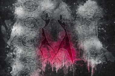 Afrikalı etnik retro-klasik illüstrasyon