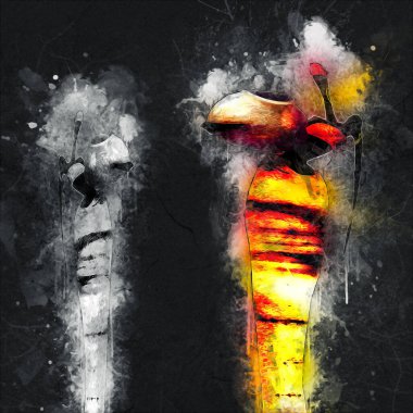 Afrikalı etnik retro-klasik illüstrasyon