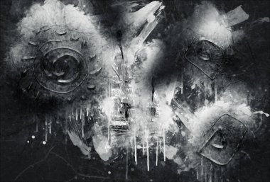 Afrikalı etnik retro-klasik illüstrasyon