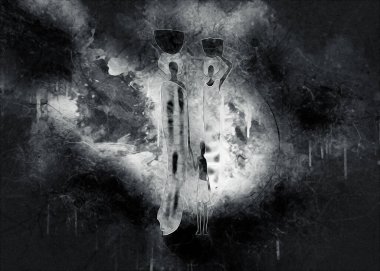 Afrikalı etnik retro-klasik illüstrasyon