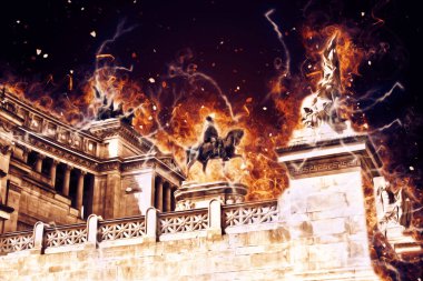 Roma İtalya sanatı eskiz çizimi eğlenceli tasarım antika retro