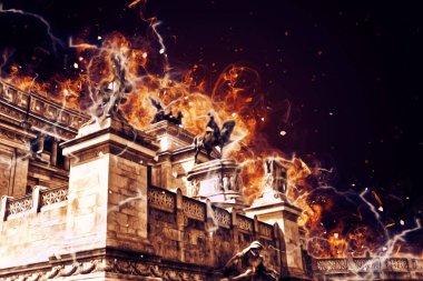 Roma İtalya sanatı eskiz çizimi eğlenceli tasarım antika retro