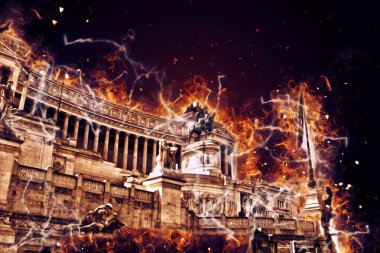 Roma İtalya sanatı eskiz çizimi eğlenceli tasarım antika retro