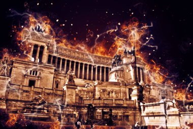 Roma İtalya sanatı eskiz çizimi eğlenceli tasarım antika retro