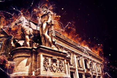 Roma İtalya sanatı eskiz çizimi eğlenceli tasarım antika retro