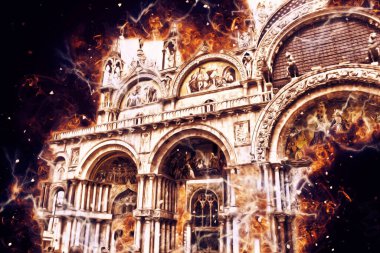 Venedik sanat eskizi çizimi eğlenceli tasarım antika retro