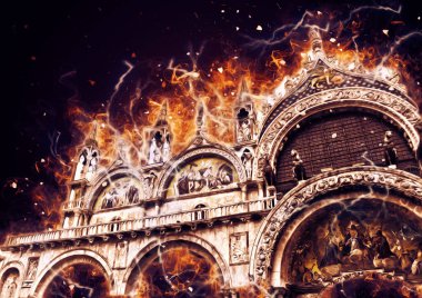 Venedik sanat eskizi çizimi eğlenceli tasarım antika retro