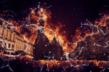 Wroclaw City Poland antika sanat eskizi çizimi