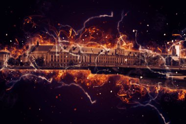 Wroclaw City Poland antika sanat eskizi çizimi