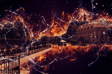 Wroclaw City Poland antika sanat eskizi çizimi