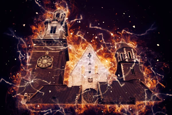 Eski şehir Krakow sanat illüstrasyonları antika