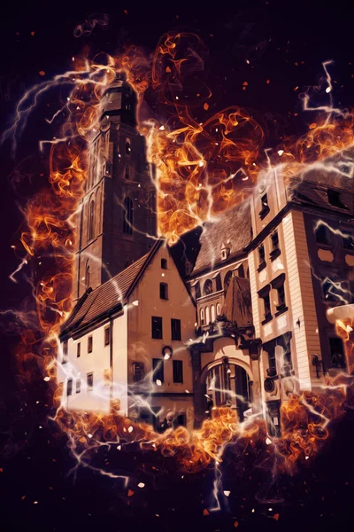 Wroclaw City Poland antika sanat eskizi çizimi