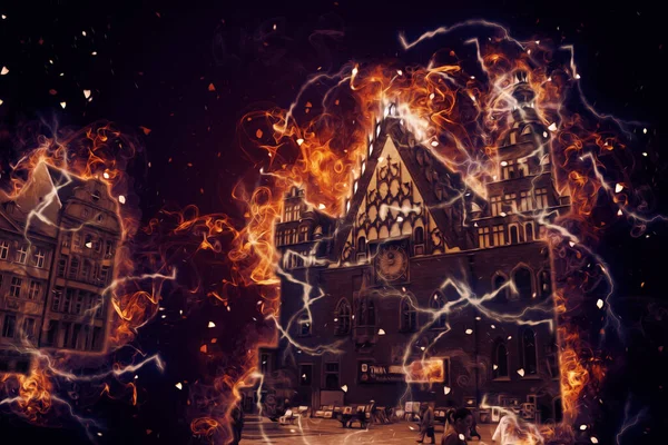 Wroclaw City Poland antika sanat eskizi çizimi