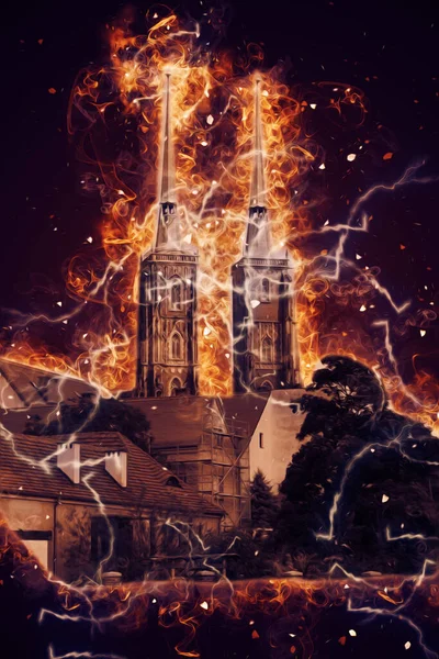 Wroclaw City Poland antika sanat eskizi çizimi