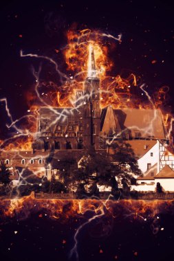 Wroclaw City Poland antika sanat eskizi çizimi