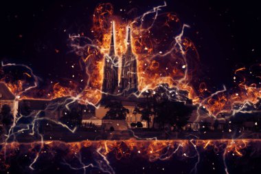 Wroclaw City Poland antika sanat eskizi çizimi