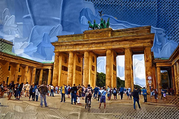 Berlijn Brandenburger Tor Berlijn Foto Retro Antiek — Stockfoto