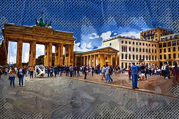 Берлинские Бранденбургские Ворота Берлине Фотографии Старинный Ретро Антиквариат — стоковое фото