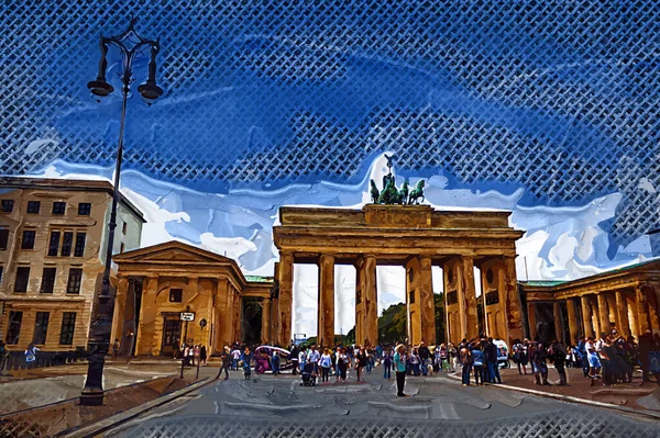 Берлинские Бранденбургские Ворота Берлине Фотографии Старинный Ретро Антиквариат — стоковое фото