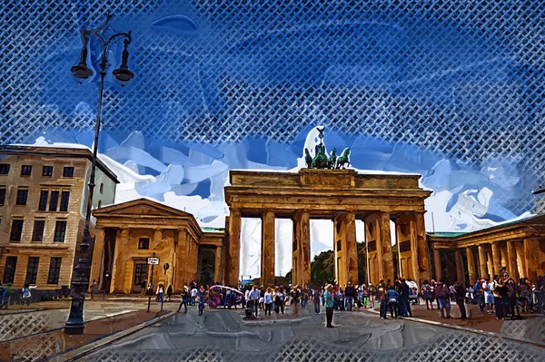 Berlijn Brandenburger Tor Berlijn Foto Retro Antiek — Stockfoto