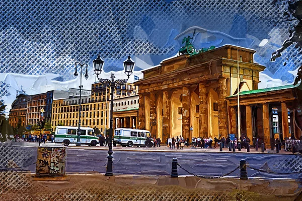Berlin Brandenburger Tor Berlin Fotografie Vintage Retro Antik — Stockfoto