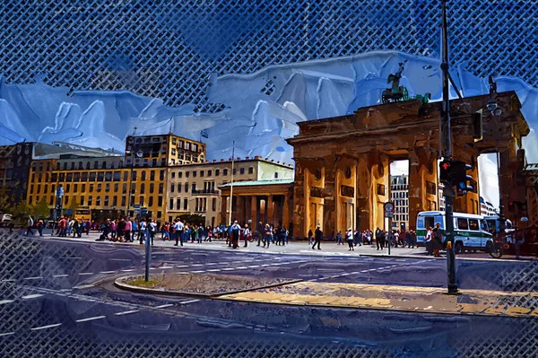 Berlijn Brandenburger Tor Berlijn Foto Retro Antiek — Stockfoto