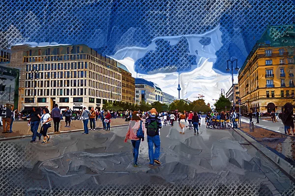 Roh Budovy Berlín Mnoha Okny Proti Modré Obloze — Stock fotografie