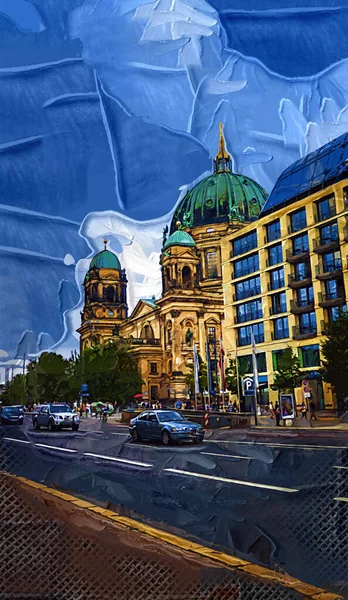 Berlínská Katedrála Berliner Dom Berlín Německo — Stock fotografie