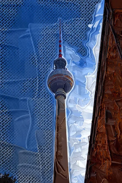 Pemandangan Kota Berlin Dengan Menara Tengah Jerman — Stok Foto