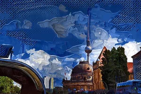 Uitzicht Stad Berlijn Met Toren Het Centrum Duitsland — Stockfoto