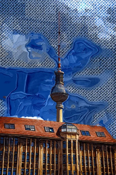 Берлінський Міський Краєвид Телевежею Центрі Німеччина — стокове фото