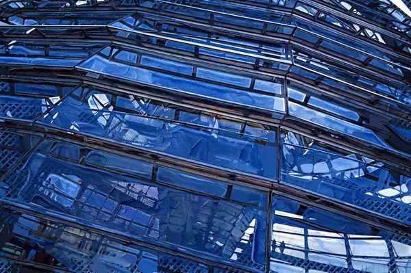 Berlín Alemania Terraza Azotea Cúpula Cristal Iluminado Del Edificio Del — Foto de Stock