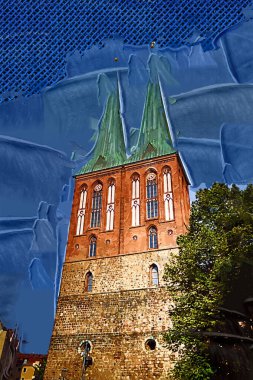 Berlin konut ön cephesi - ev dış eski antika antika