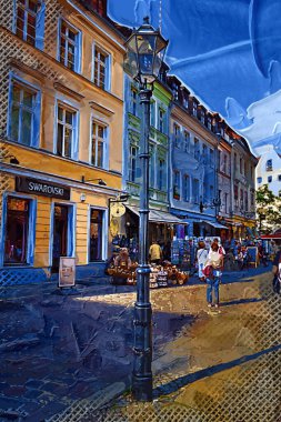 Berlin konut ön cephesi - ev dış eski antika antika