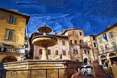 Tarihi Assisi, Umbria, İtalya 'da antik bir ara sokak.