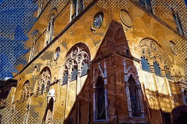 Eski şehir Firenze İtalya 'nın merkezinde mimar ve restoranlar