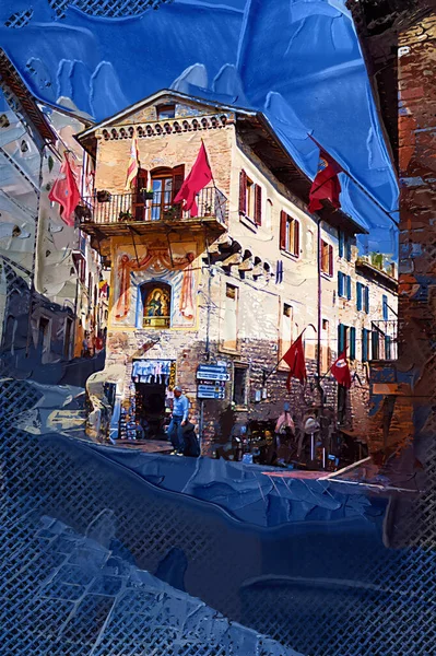 Starobylá Ulička Historickém Městě Assisi Umbria Itálie — Stock fotografie