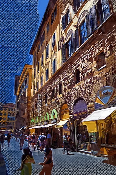 Arkitektur Och Restauranger Centrum Gamla Stan Firenze Italien — Stockfoto