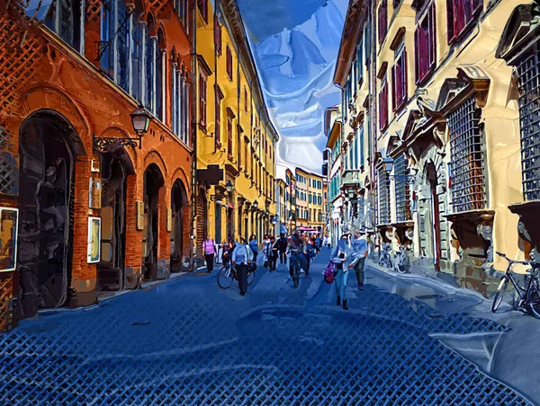 Rua Estreita Acolhedora Florença Toscana Itália Foto Vintage Retro — Fotografia de Stock