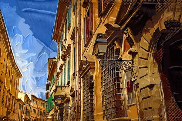 Wąska Przytulna Ulica Florencji Toskanii Włochy Fotografia Vintage Retro — Zdjęcie stockowe
