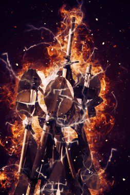 Rüzgarda dalgalanan renkli deniz yelkenli bayrakları sanat eseri çizimleri