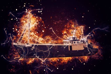 Yelkenli tekneler rıhtıma, liman sanatı illüstrasyonları klasik